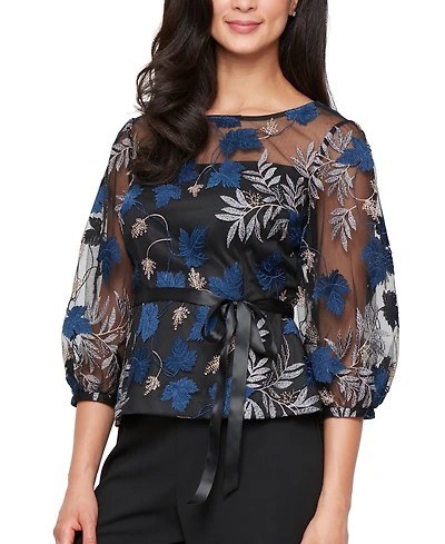 Alex Evenings Petite Embroidered Blouse
