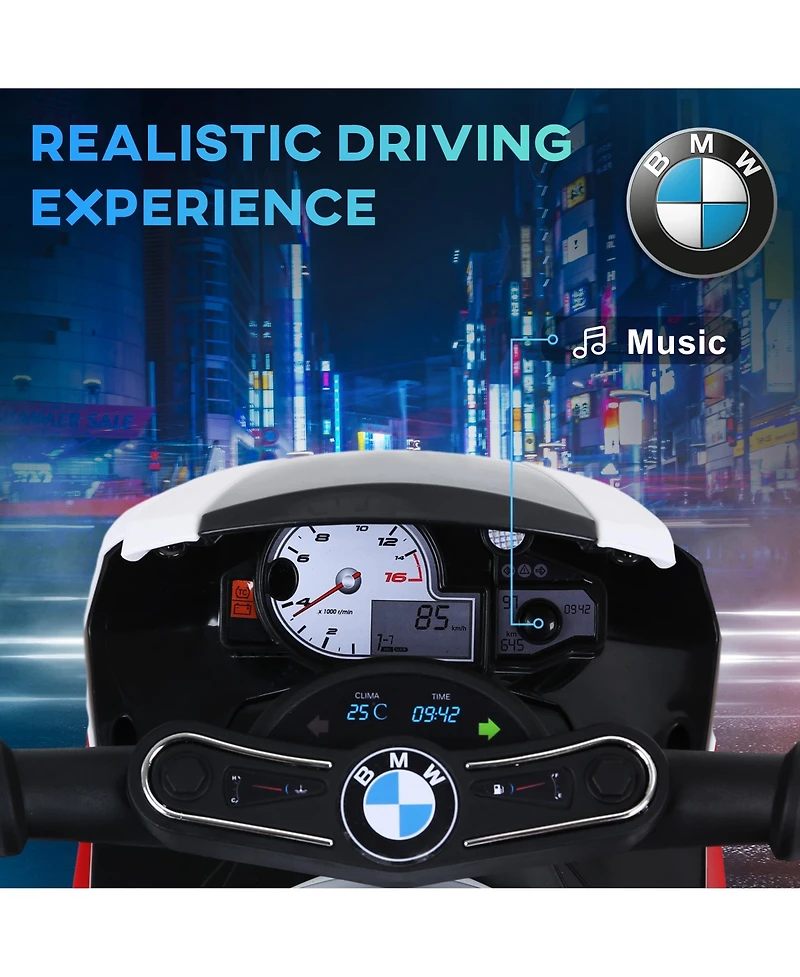 Aosom 6V Kids Motorcycle Licensed Bmw with Headlight, Music,