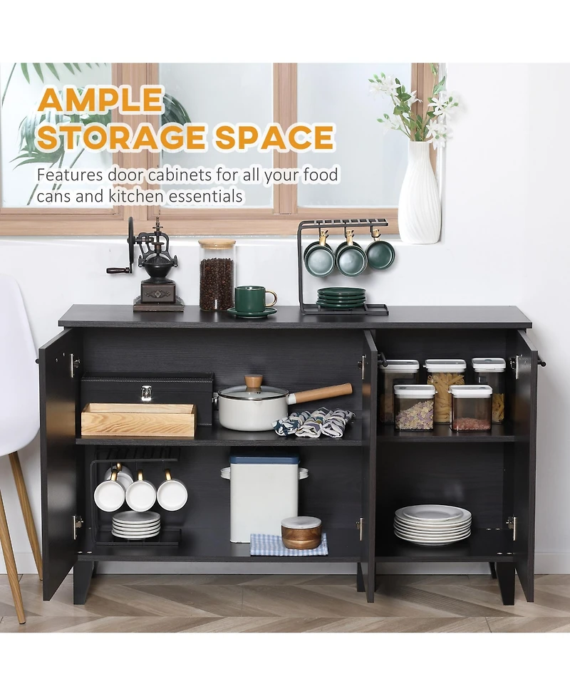 Homcom Kitchen Sideboard, Buffet Cabinet with Adjustable Shelf, Bar