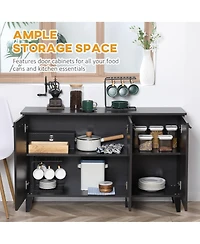 Homcom Kitchen Sideboard, Buffet Cabinet with Adjustable Shelf, Bar