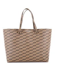 Pre-Owned Balenciaga Large Signature East-West Shopper Tote Bb Monogram Coated Canvas