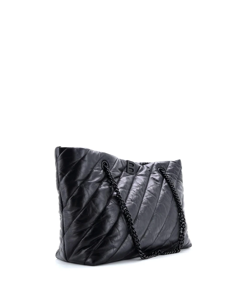 Pre-Owned Balenciaga Medium Crush Carry All Chain Tote Quilted Leather