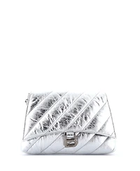 Pre-Owned Balenciaga Small Crush Chain Flap Bag Quilted Crushed Calfskin