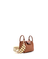 Pre-Owned Hermes Mini Lindy Quadrille Bag Clemence with Canvas