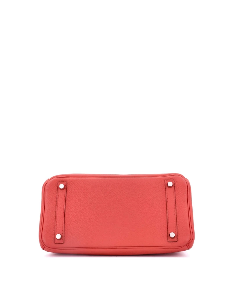 Pre-Owned Hermes Birkin 30 Handbag Pink Clemence with Palladium Hardware