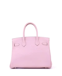 Pre-Owned Hermes Birkin 30 Handbag Pink Clemence with Palladium Hardware