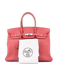 Pre-Owned Hermes Birkin 35 Handbag Pink Togo with Palladium Hardware
