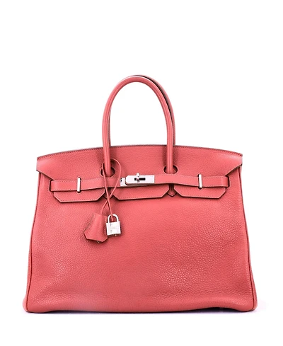Pre-Owned Hermes Birkin 35 Handbag Pink Togo with Palladium Hardware