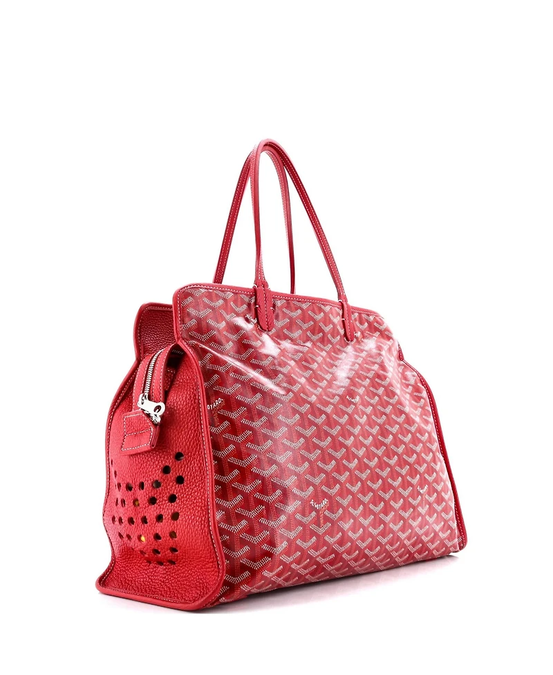 Pre-Owned Goyard Pm Hardy Pet Carrier Coated Canvas