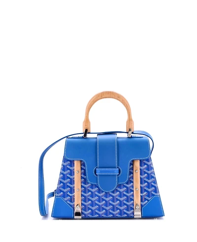 Pre-Owned Goyard Pm Saigon Top Handle Bag Coated Canvas with Leather