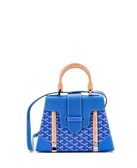 Pre-Owned Goyard Pm Saigon Top Handle Bag Coated Canvas with Leather