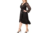Kiyonna Women's Plus Cosmopolitan Sequin Lace Cocktail Dress