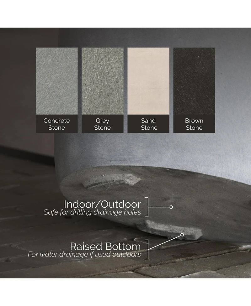 Cosapots Lupo Tapered Planter - Stone Finish Fiberglass Indoor/Outdoor and Weather-Resistant
