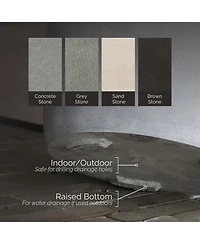 Cosapots Lupo Tapered Planter - Stone Finish Fiberglass Indoor/Outdoor and Weather-Resistant