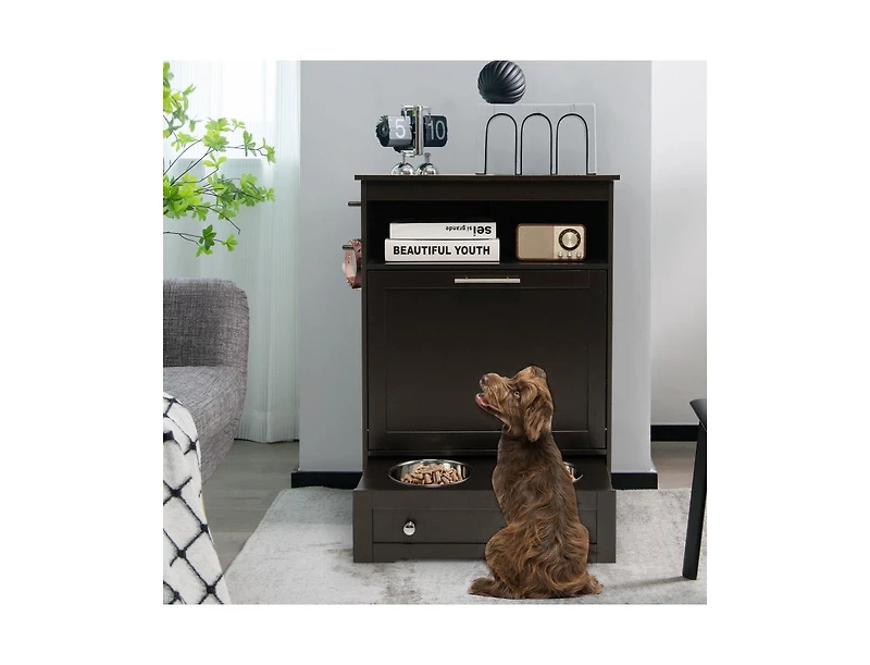 Pet Feeder Station with Stainless Steel Bowl
