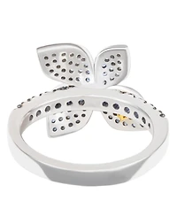Suzy Levian New York Sterling Silver Sapphire Flower Ring