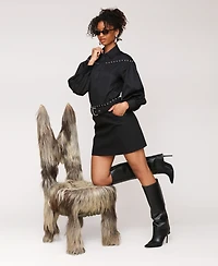 Avec Les Filles Women's Belted Western Mini Skirt