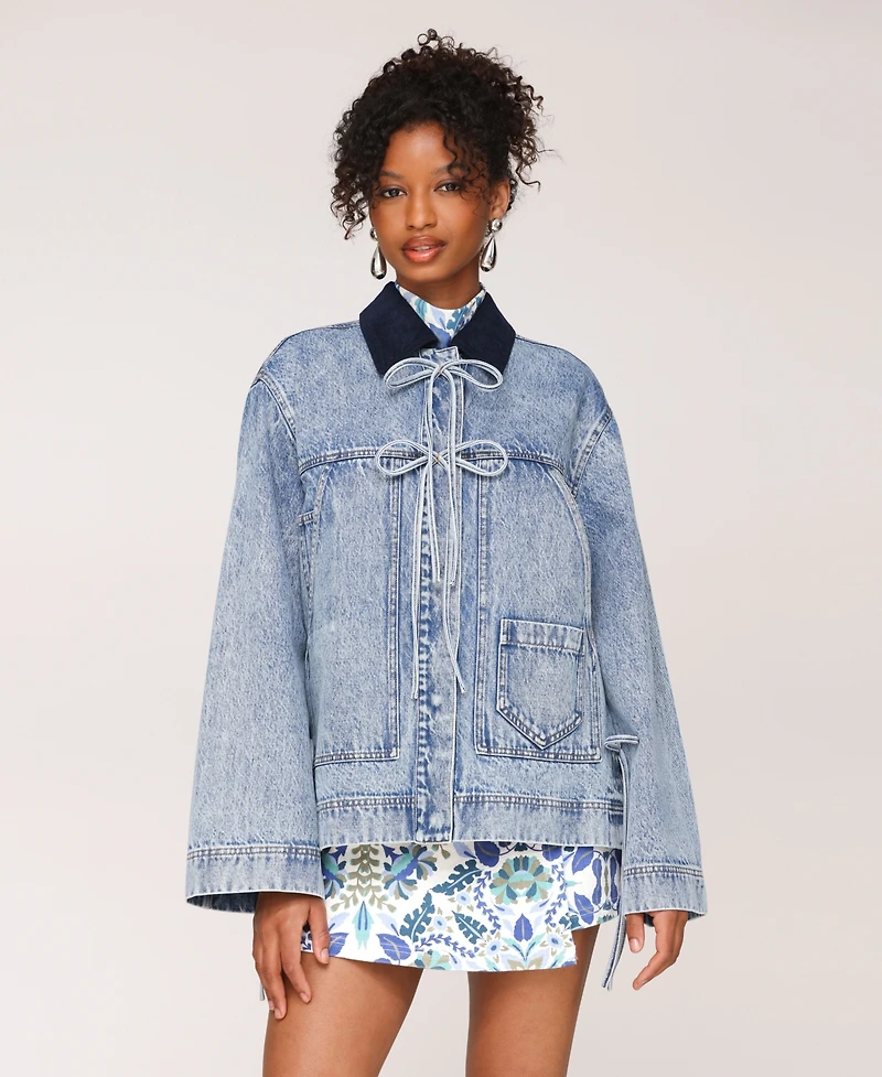 Avec Les Filles Women's Oversized Patch Pocket Chore Jacket