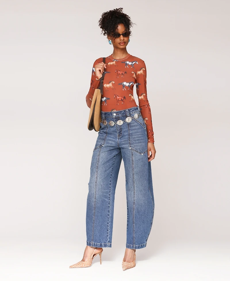 Avec Les Filles Women's Carpenter Barrel Leg Jeans