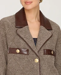 Avec Les Filles Women's Combo Spread Collar Coat