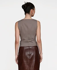 Avec Les Filles Women's Equestrian Detail Zip-Front Vest
