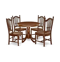 East West Furniture Dining Room Set Mahogany