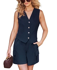Cupshe Women's Power Hour Blue 2-Piece Set