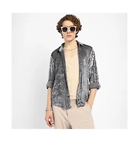 Campus Sutra Men's Solid Velvet Shirt