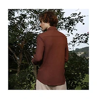 Campus Sutra Men's Solid Tactile-Woven Shirt