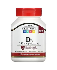 21st Century Vitamin D3 250 mcg (10 000 Iu)