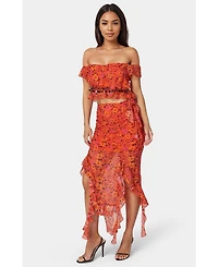 Bebe Ruffle Fringe Skirt