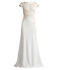 Tadashi Shoji Women's Isadora Embroidered Crepe Gown