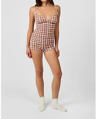 Crossover Cami Tank Top Fold Over Short Pajama Set