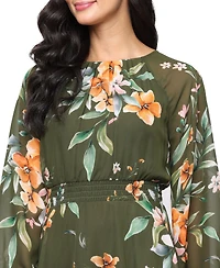 Sl Fashions Women's Bell Sleeves Midi Dress