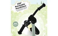 12 Inch Balance Bike with Adjustable Seat and Rotatable Handlebar for Ages 3+ - Green