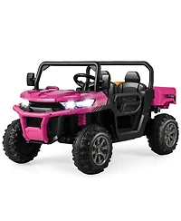 2-Seater Kids Ride-On Dump Truck with Dump Bed and Shovel - Pink