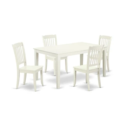 East West Furniture Dining Room Set Linen White