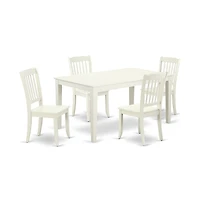 East West Furniture Dining Room Set Linen White