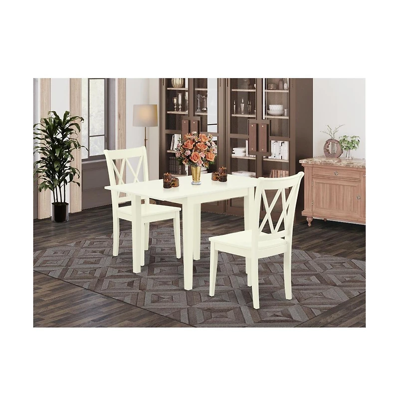 East West Furniture Dining Room Set Linen White