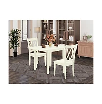 East West Furniture Dining Room Set Linen White
