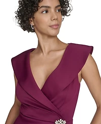 Jessica Howard Women's Sleeveless V-Neck Midi Dress