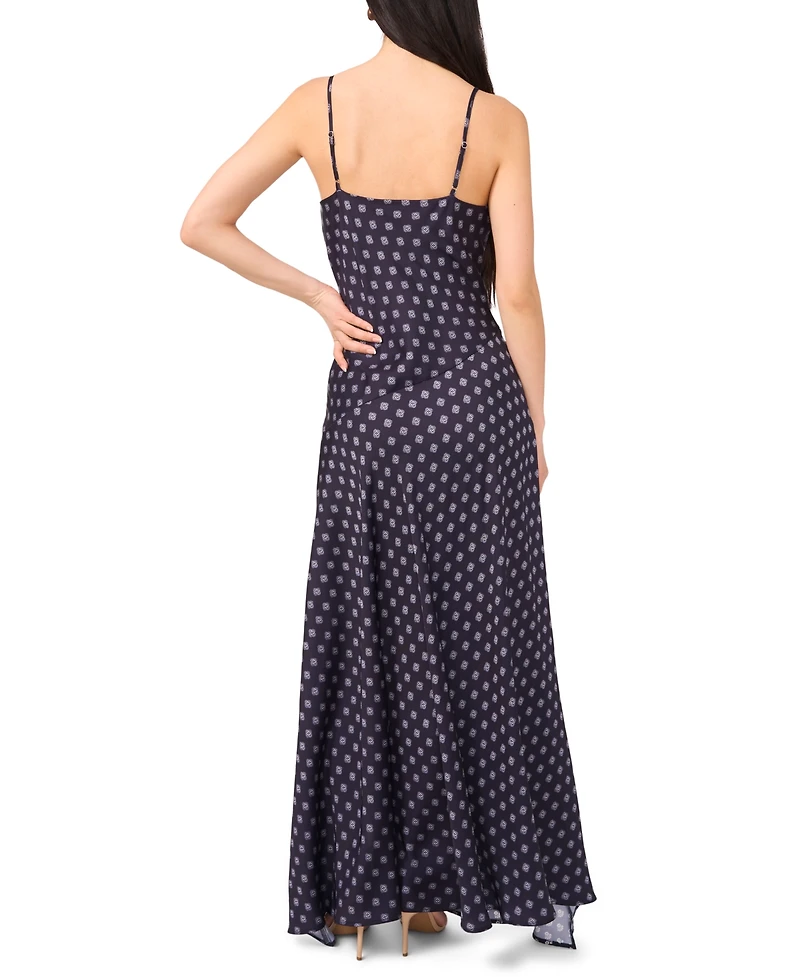1.state Women's Cowl Neck Asymmetric Hem Combo Slip Dress