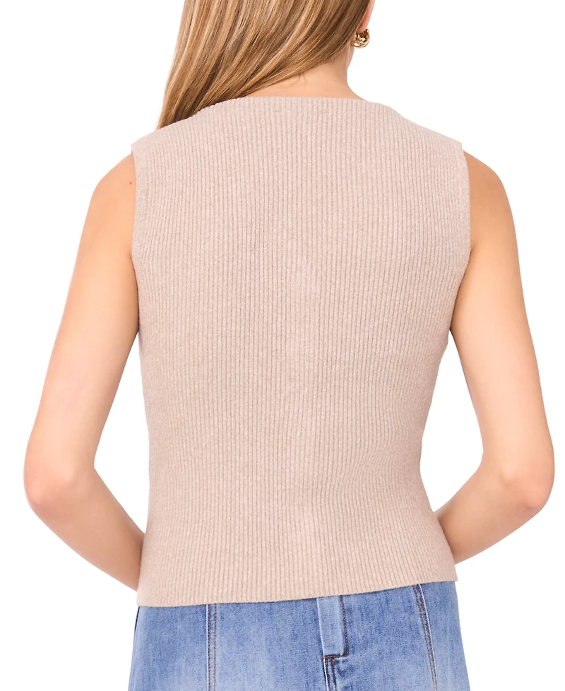 1.state Women's V Neck Button Up Sweater Vest