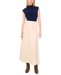 1.state Women's Draped Sleeve Mock Neck Knit Top