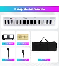 88 Key Folding Piano Keyboard with Wireless Midi Dual Speakers 1000 Timbres