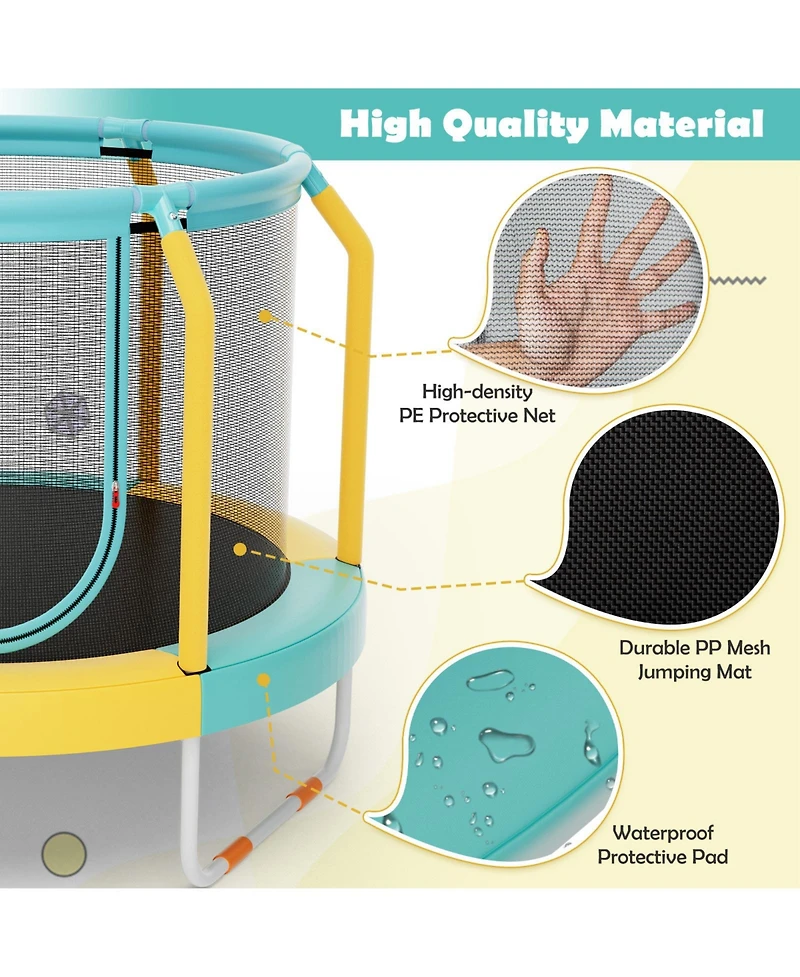 Mini Trampoline with Enclosure and Heavy-Duty Metal Frame