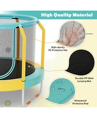 Mini Trampoline with Enclosure and Heavy-Duty Metal Frame