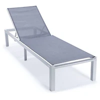 LeisureMod Marlin Patio Chaise Lounge Chair With Aluminum Frame
