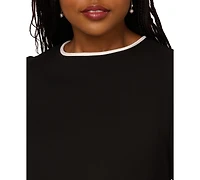 Adrianna Papell Plus 3/4-Sleeve Crewneck Dress
