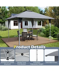 13 X 13 Ft Pop up Gazebo with Portable Carrying Bag 8 Stakes and 4 Wind Ropes
